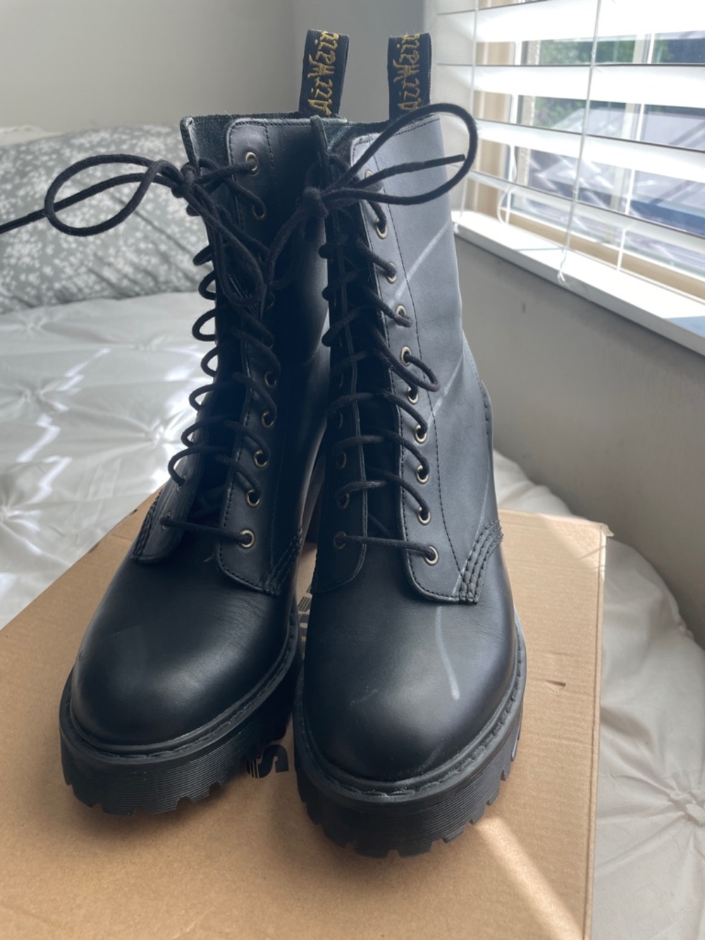 Dr. Martens Black Lace-Up Platform Combat Boots